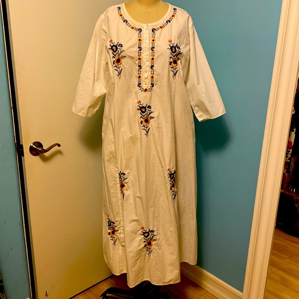 Cotton embroidered summer dress